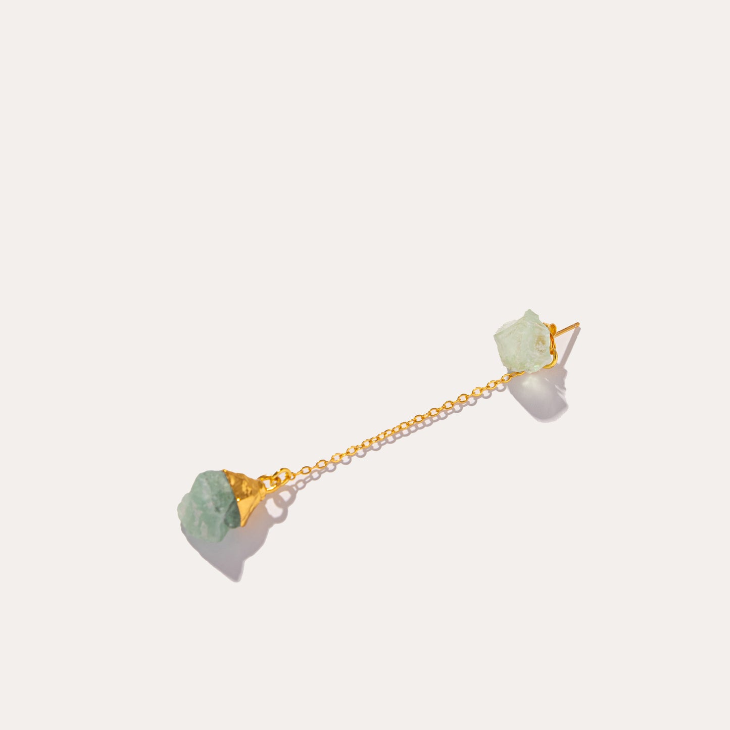 Raw Drop Green Fluorite | Metallic Foil