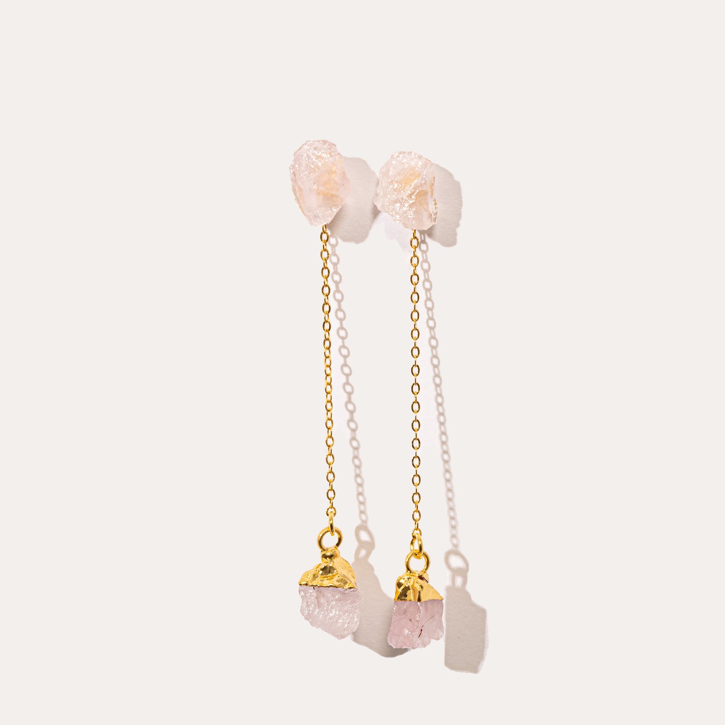 Raw Drop Rose Quartz | Metallic Foil