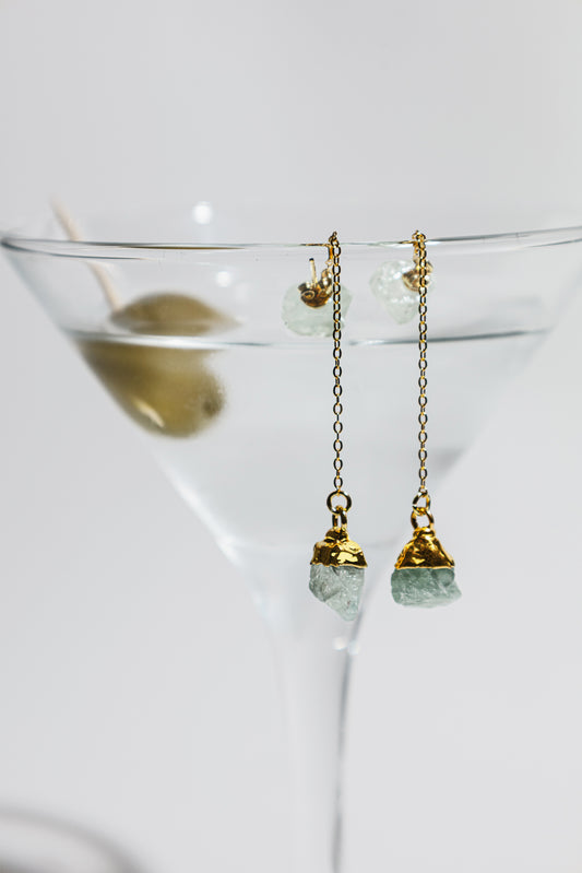 Raw Drop Green Fluorite | Metallic Foil