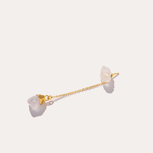 Raw Drop Clear Quartz | Metallic Foil