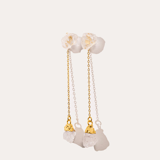 Raw Drop Clear Quartz | Metallic Foil