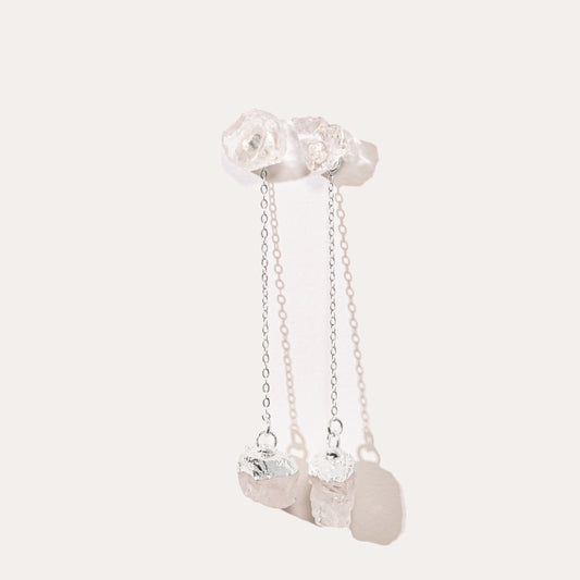 Raw Drop Clear Quartz | Metallic Foil