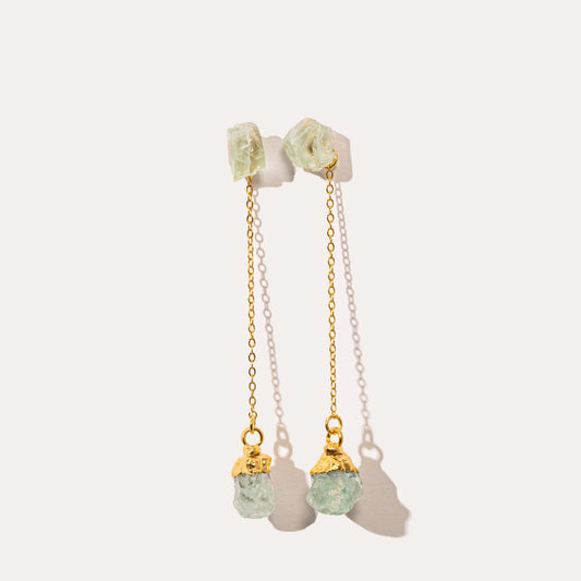 Raw Drop Green Fluorite | Metallic Foil