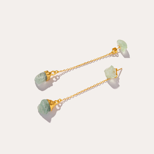 Raw Drop Green Fluorite | Metallic Foil