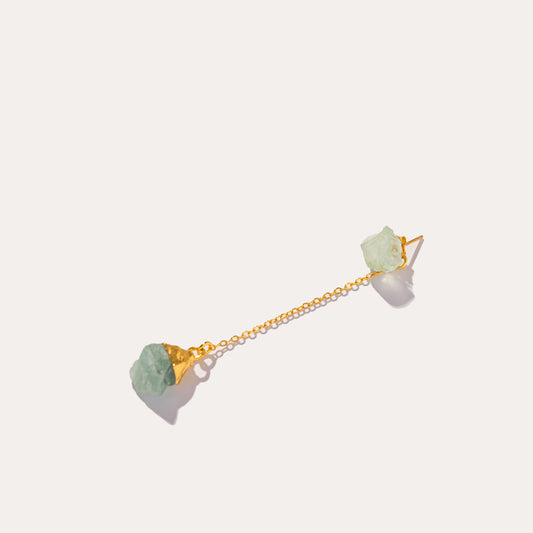 Raw Drop Green Fluorite | Metallic Foil