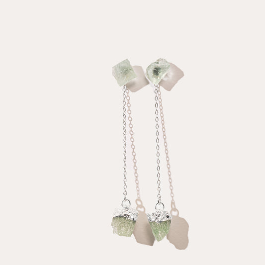 Raw Drop Green Fluorite | Metallic Foil