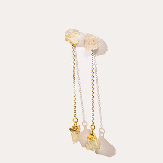 Raw Drop Lemnon Quartz | Metallic Foil