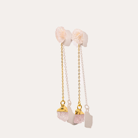 Raw Drop Rose Quartz | Metallic Foil