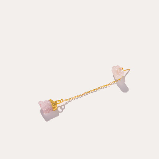 Raw Drop Rose Quartz | Metallic Foil