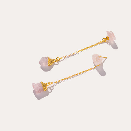 Raw Drop Rose Quartz | Metallic Foil