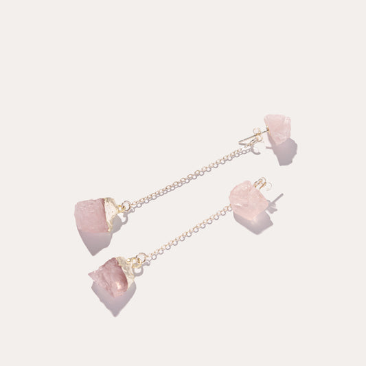 Raw Drop Rose Quartz | Metallic Foil