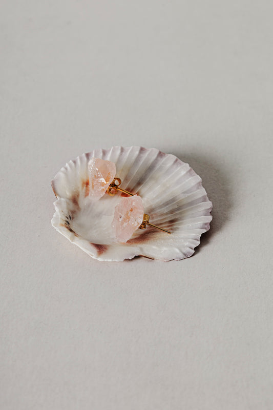Raw Stud | Rose Quartz
